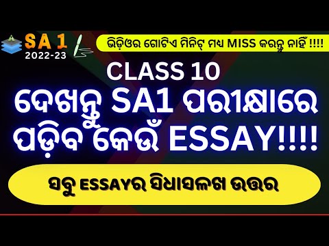 SA1 Class 10 Important English Essay    | Very Very Important | Aveti Learning |