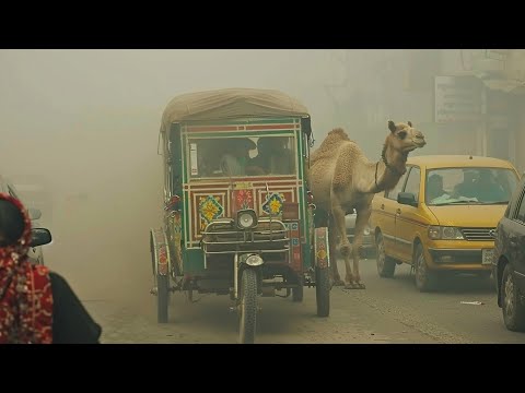 🇵🇰 DRIVING IN LAHORE PAKISTAN, AIR POLLUTION LEVELS IN PAKISTAN REACH RECORD HIGH! 4K