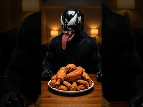 Venom’s Midnight Snack! 🍗 #ASMR #Mukbang #Shorts