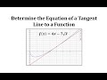 Tangent Line and Derivative Concepts