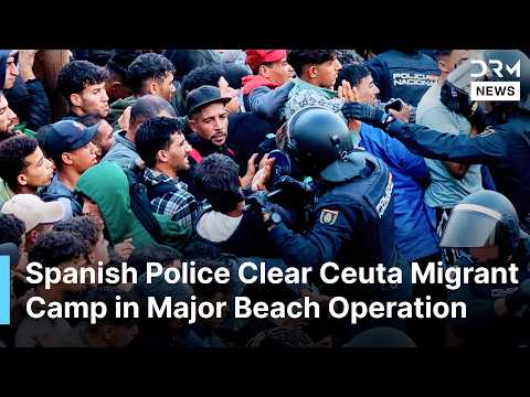 Spanish Police Clear Migrant Camp at Ceuta’s Benítez Beach Near Desalination Plant | AM1N