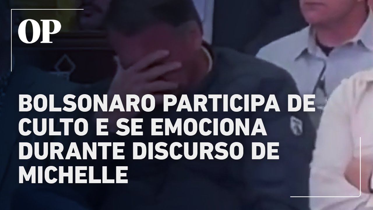 Após advertência de Moraes Bolsonaro participa de culto e se emociona durante discurso de Michelle