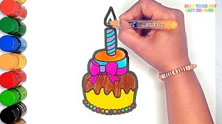 How to Draw a Birthday Cake – Easy Step-by-Step Drawing for Kids