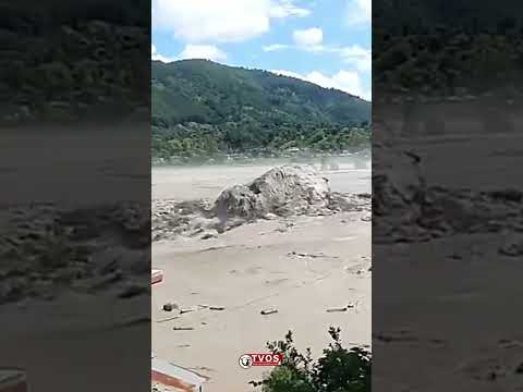 A Massive Boulder Getting Swept By Flash Flood In Bhote Kosi On 26 Aug 2026, Nepal