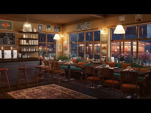 Rainy Day in a Cozy Coffee Shop - Instrumental Smooth Jazz Music to Relax, Study, Work