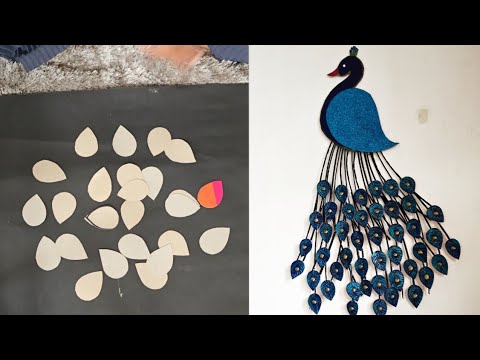 Beautiful peacock style wall decor Craft | DIY Best out of waste | Easy Room decorations Craft