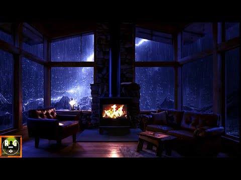 Sonidos de Tormenta y Lluvia con Fuertes Truenos para dormir al instante en una acogedora cabaña.