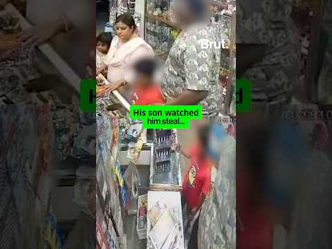 Parents teach child to steal, caught on CCTV