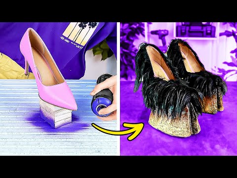 Transforma Zapatos Aburridos en Arte 🎨 Manualidades para Zapatos Usando Cosas Cotidianas 👟✨