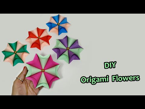 Easy Origami Paper Flowers | How to make origami flowers from color paper | Decoration Ideas