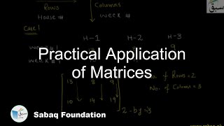 Practical Application of Matrices