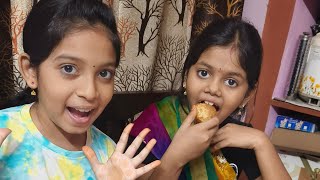Pani Puri Challenge By My Daughter's|Raw Video|Madhuteluguammayi|Pani Puri|