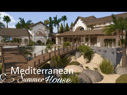 Bloxburg: Mediterranean Summer Seaside Beach House  | House Build | Roblox