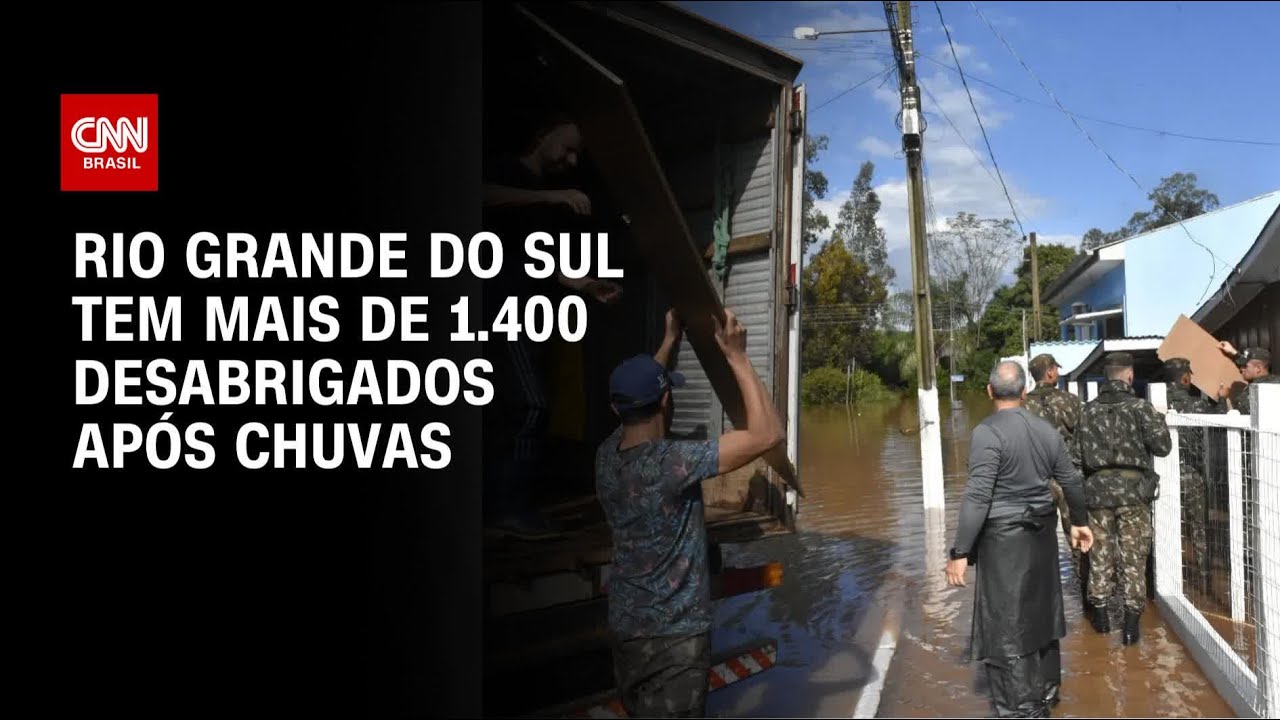 Chuvas deixam mais de 1400 desabrigados no Rio Grande do Sul | CNN 360º