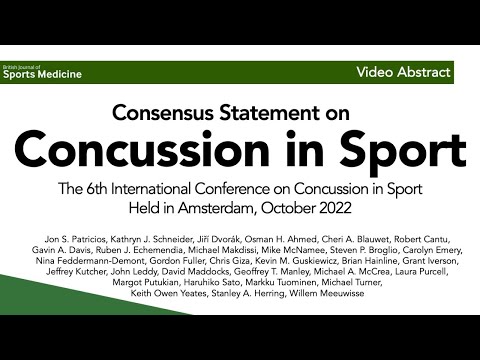 Consensus statement on concussion in sport: the 6th International
Conference on Concussion in Sport