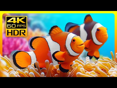 Relaxing Clownfish Aquarium in 4K HDR 60 FPS - OLED TV Screensaver