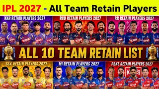 IPL 2027 All Team Squad - IPL Retained Players 2027 | IPL 2027 All Team Retained Players List
