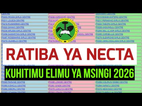 RATIBA YA MTIHANI WA KUHITIMU ELIMU YA MSINGI 2026