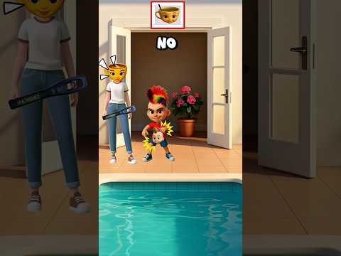 Larin quiere nadar en la piscina, pero primero debe ser escaneada. #larin #comedia #gracioso
