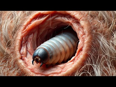 Enormous Botfly Maggot Removed From Kitten's Chest (Part 86)