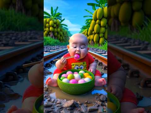 ❤️ Evolution of Baby: Train Attack on Baby for Food Eating #cat #cute #love #shorts BabyLos 109