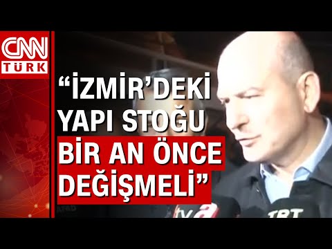 Bakan Soylu depremden sonra incelemelerde bulundu...