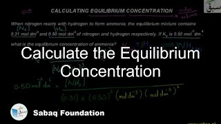 Calculate the Equilibrium Concentration