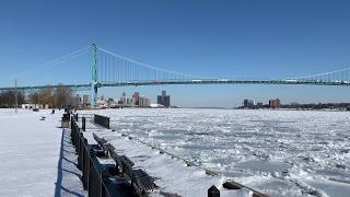 Detroit river looking like Antarctica (2019)