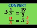 Improper Fractions and Mixed Numbers