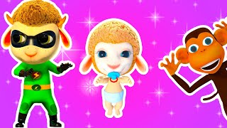 Baby Sheep and Heroes in Action: Restless Friends and a Pink Mission 🐒🍬🔮 3D Cartoon 🐒🍬🔮 Funny Songs