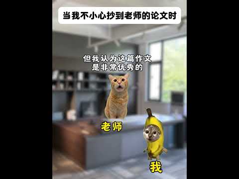 猫の動画サムネイル - 当我不小心抄到老师的论文时#有趣 #猫meme #猫meme剧场 #内容过于真实  #故事 #貓 #猫猫meme小剧场 #喵不可言
