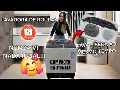 LAVADORA DE ROUPAS MAIS  COMPACTA E POTENTE QUE TESTEI!  PRAXIS TWIN TUB TANQUINHO DE ROUPAS SHOPEE