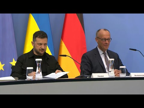 Zelensky and Merz arrive for a virtual talks with Trump and European leaders | AFP
