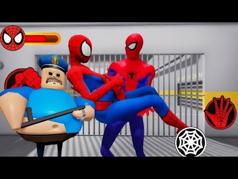 SpiderMan Vs BARRY Team in BARRY'S PRISON RUN! New Scary Obby (#Roblox)