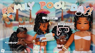 FAMILY SUMMER POOL DAY!! | *chaotic!!* | Bloxburg Family Rolplay *Roblox Roleplay*