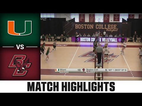 Miami vs. Boston College ACC Volleyball Highlights (2023)