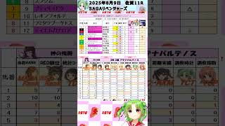 【2025年8月9日　佐賀11R　SAGAリベンジャーズ】高知ファイナルお休みでリベンジ！