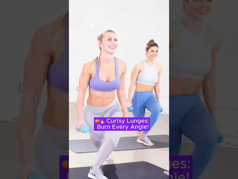 🍑🔥 Curtsy Lunges: Burn Every Angle! Your Ultimate Gym Workout for Toned Body Women.