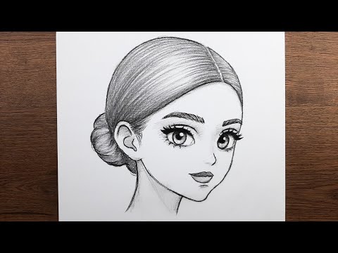 Kolay karakalem güzel kız resmi adım adım nasıl çizilir