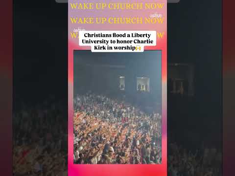 🚨Christians flood a Liberty University to honor Charlie Kirk in worship 🙏@KadenPody #charliekirk#