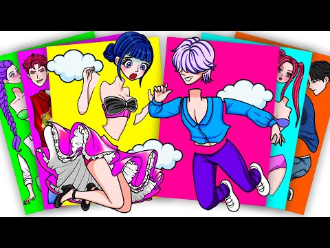 KPOP DEMON HUNTERS - HUNTRIX Zoey and SAJA BOYS Flying into Sky | sticker book diy