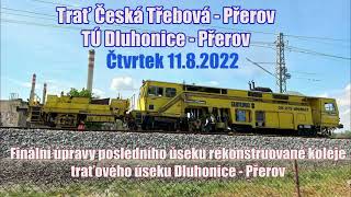 Podbíjení posledního úseku nové koleje v rámci rekonstrukce přerovského uzlu - čtvrtek 11.8.2022