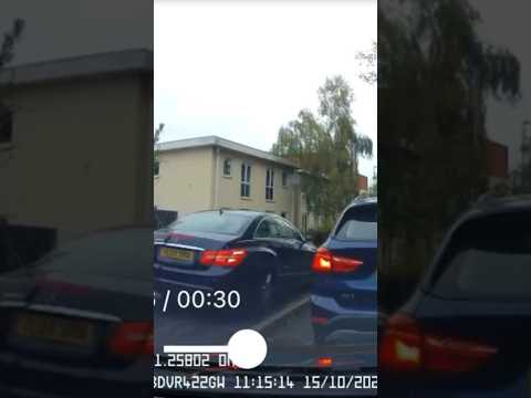 Impatient Car Drives Uses the Path to get Past Queuing Traffic #DashCam #Shorts #Driving