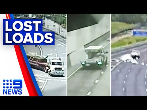 Exclusive video shows lost loads on roads | 9 News Australia