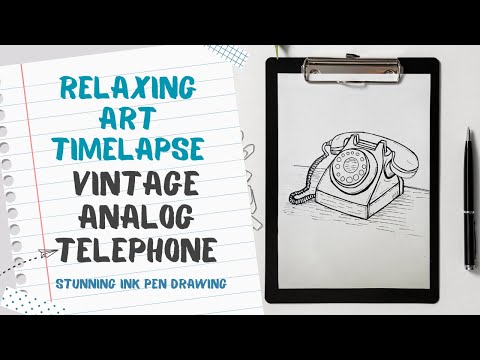 Stunning Ink Pen Drawing of a Vintage Analog Telephone, How to Draw a Vintage Telephone With Ink