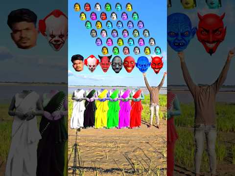Dancing Red, Pink, Green, Yellow, Black , White Bhabhi & Me Correct head Matching Vfx #shorts #vfx