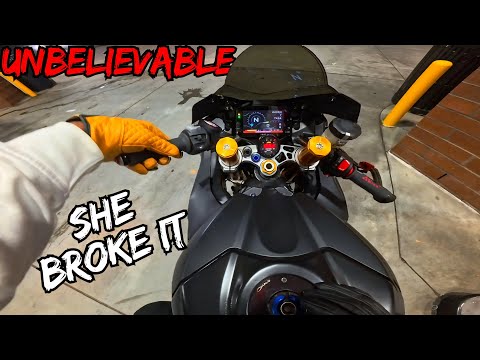 DONT TOUCH SOMEONE'S MOTORCYCLE : UNBELIEVABLE RANDOM PERSON KNOCKED OVER MY BIKE MAJOR DAMAGES