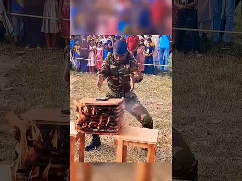 কমান্ডোদের জলন্ত আগুনে মাথা দিয়ে ইট ভাঙ্গা 😱😳 #army #commando #shorts #ytshorts #shortsfeed