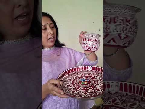 karwachauth thali set aipan art #doon_vaasi #viralvideo #art #artist #subscribe