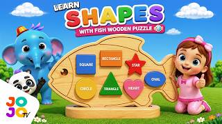 Learn Shapes with Fish Wooden Puzzle 🐟 | Shapes & Colors for Toddlers | Preschool Learning